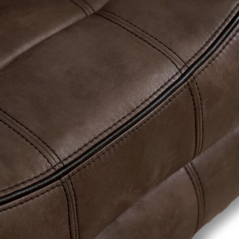 Verne Brown Manual Microsuede Reclining Sofa with Flip Down Cup Holders