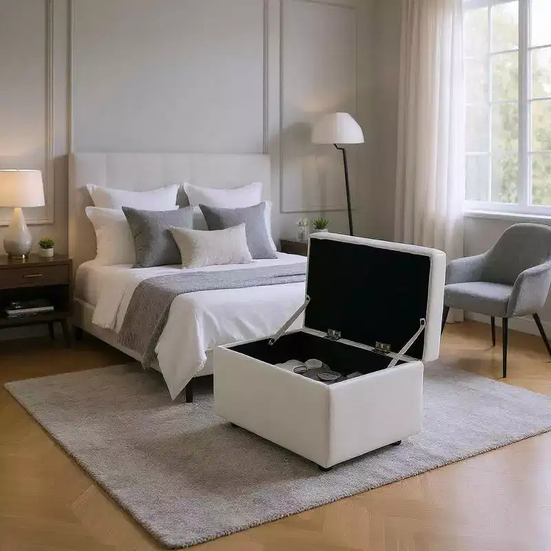 Multi-Functional Storage Stool, Seating & Storage in One, for Living Room, Entryway