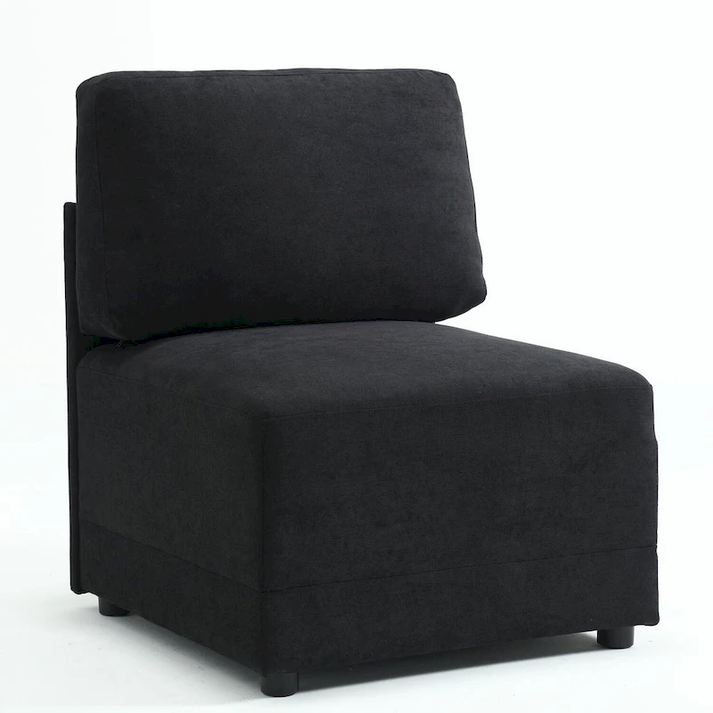 Modern Modular 3 Piece Reversible Sectional Linen Sofa Couch Optional in Free Combination