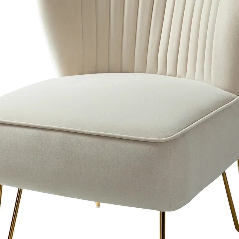 Barto Modern Velvet Tufted Side Chair with Golden Legs by HULALA HOME