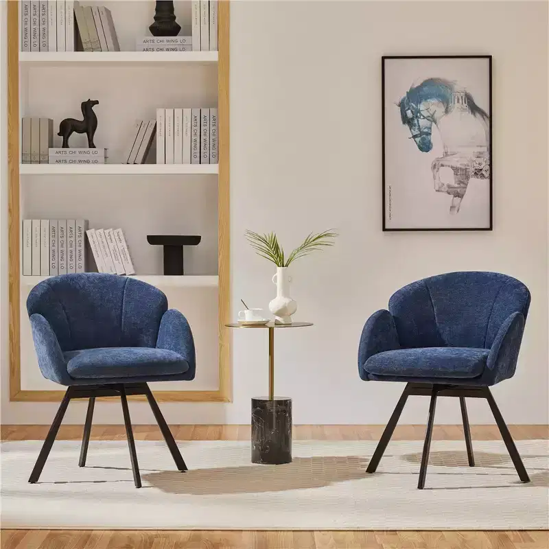 Yaheetech Set of 2 Flower-shaped Armchairs with Removable Seat Cushion for Bedroom, Living Room, Home Office
