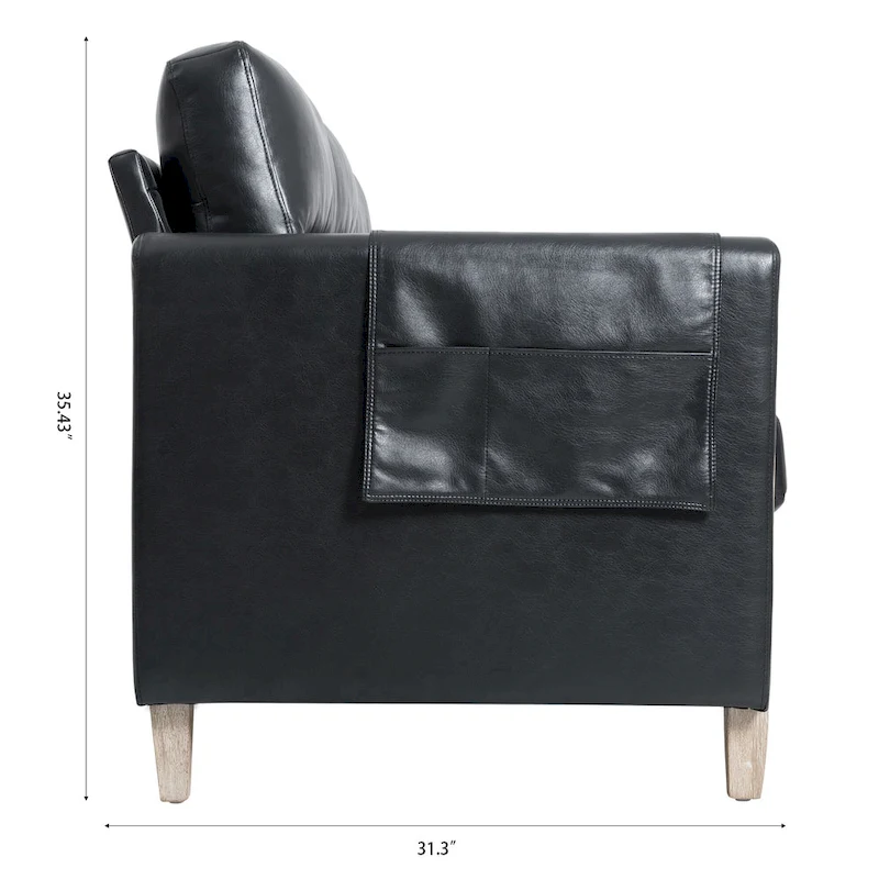 Larb Modern Solid Wood Three-Seater Sofa Couch by Christopher Knight Home