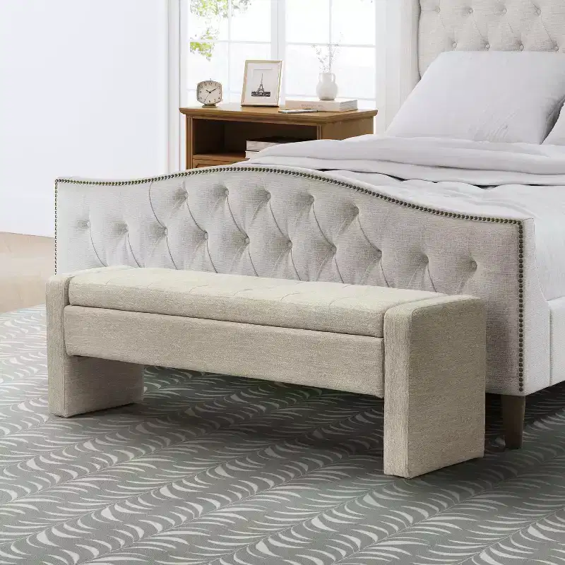 Rebeca Modern Tufted Upholstered Storage Bench|ART OF LIVING DESIGN