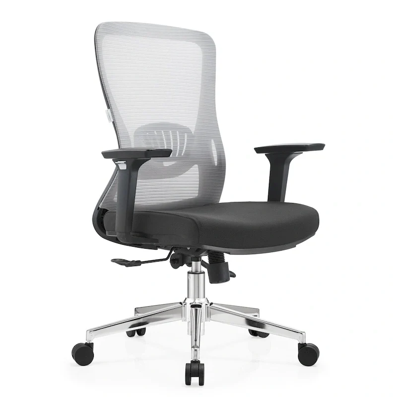 Cotton Office Chair with Mesh Mid-Back
