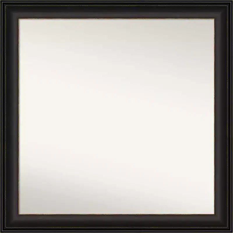 31" x 31" Non-Beveled Trio Oil Rubbed Bronze Wall Mirror - Amanti Art: Modern Square Framed, Polystyrene Material, Includes Mounting Hardware