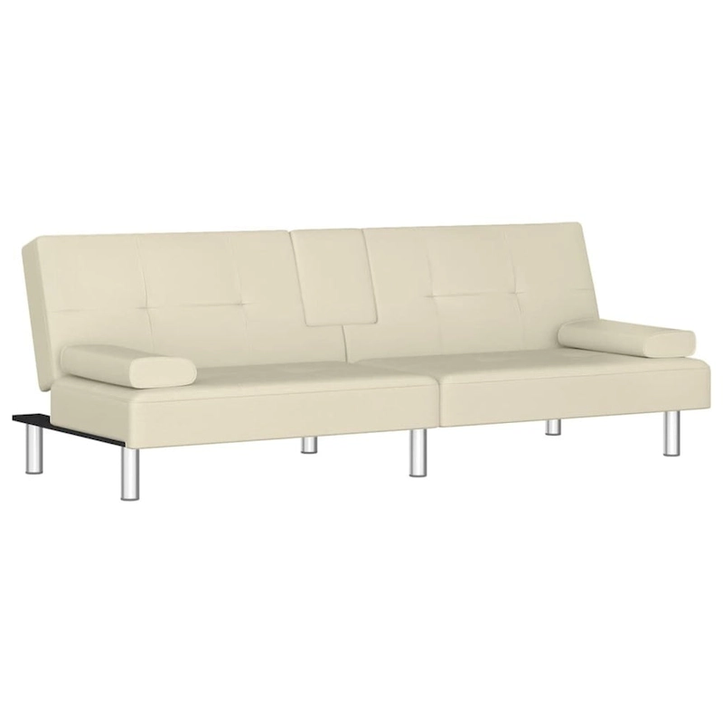 vidaXL Sofa Bed Foldable Sleeper Sofa Couch Bed with Cup Holders Faux Leather - 78.7 x 35 x 27.6