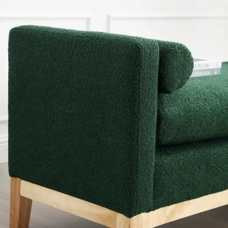 Upholstered Bench with Wood Legs