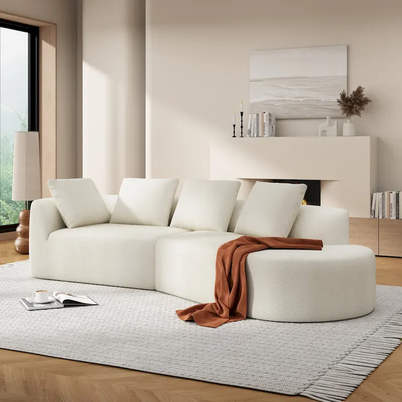 Christopher Knight Home - Olivia Curved Foam Sofa Set - 116L