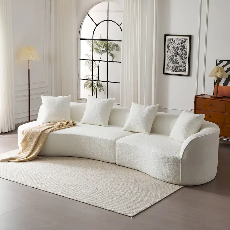 Christopher Knight Home - Linda Fabric Curved Sectional Sofa