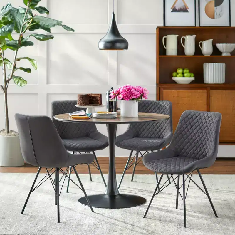 Kavitt Tufted Dining Chair Gray (2-Pack)