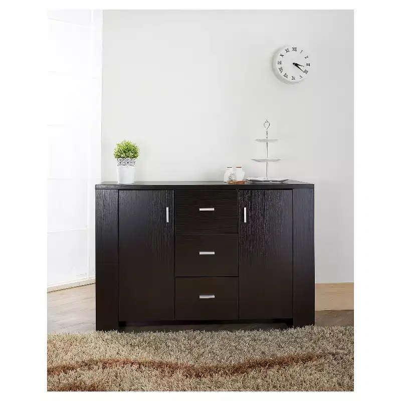 Inger Modern Buffet w/Side Shelves Espresso - HOMES: Inside + Out: Storage Console, Kitchen Hutch