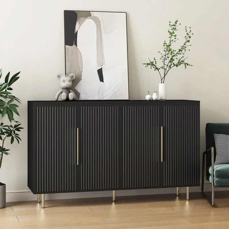 56.69W Modern Cabinet with Storage and Adjustable Shelves - N/A