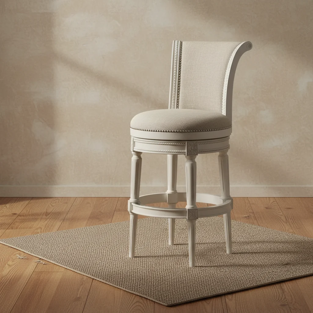 Wood Swivel Bar Stool White 30.5