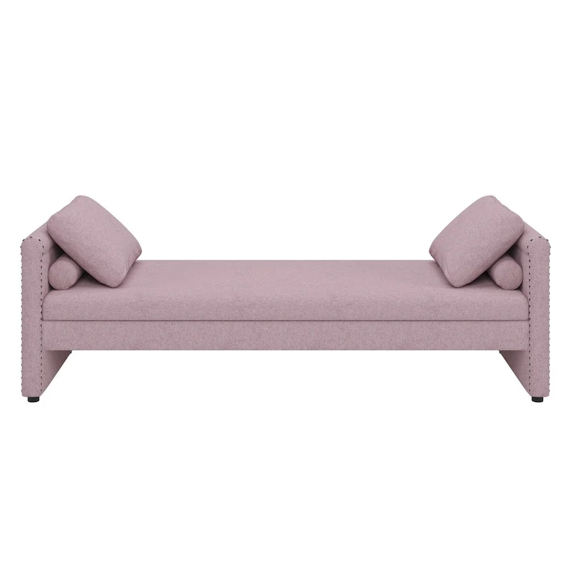 Modern Upholstered Chaise Lounger Daybed with Pillows Small Single Daybed