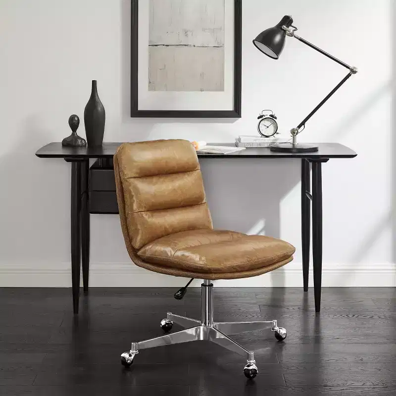 Art Leon Genuine Leather Swivel and Adjustable Home Office Chair
