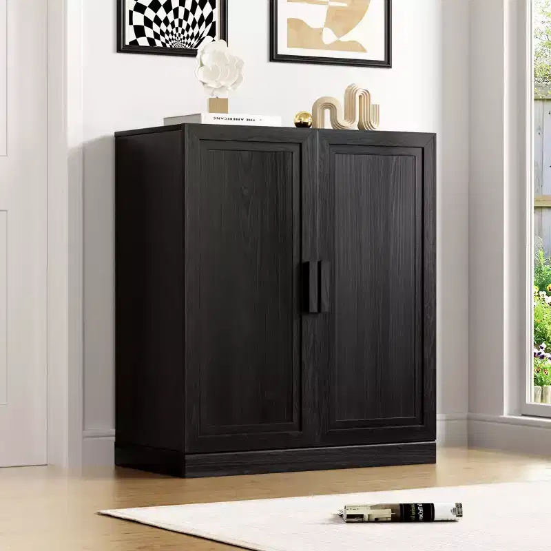 Solid Wood Stackable Cabinet&Sideboard with Adjustable Shelves