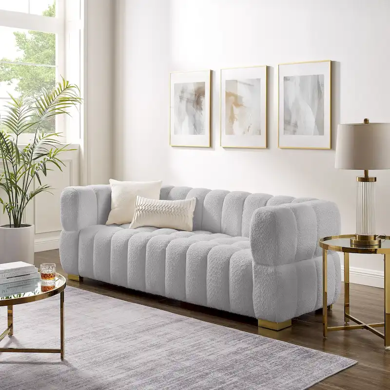 VANOMi 85inch Modern Couch, Leisure Comfortable Sofa - 85 x 33.86