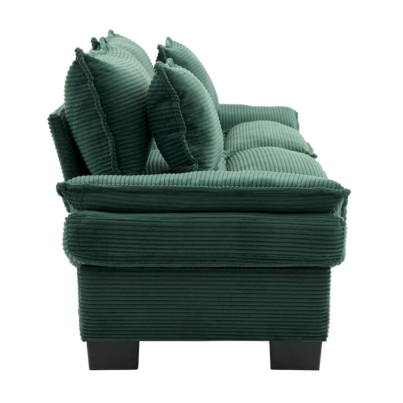 65.5 Upholstered 3-Seater Sofa Couch with Two Pillows and Sturdy Construction