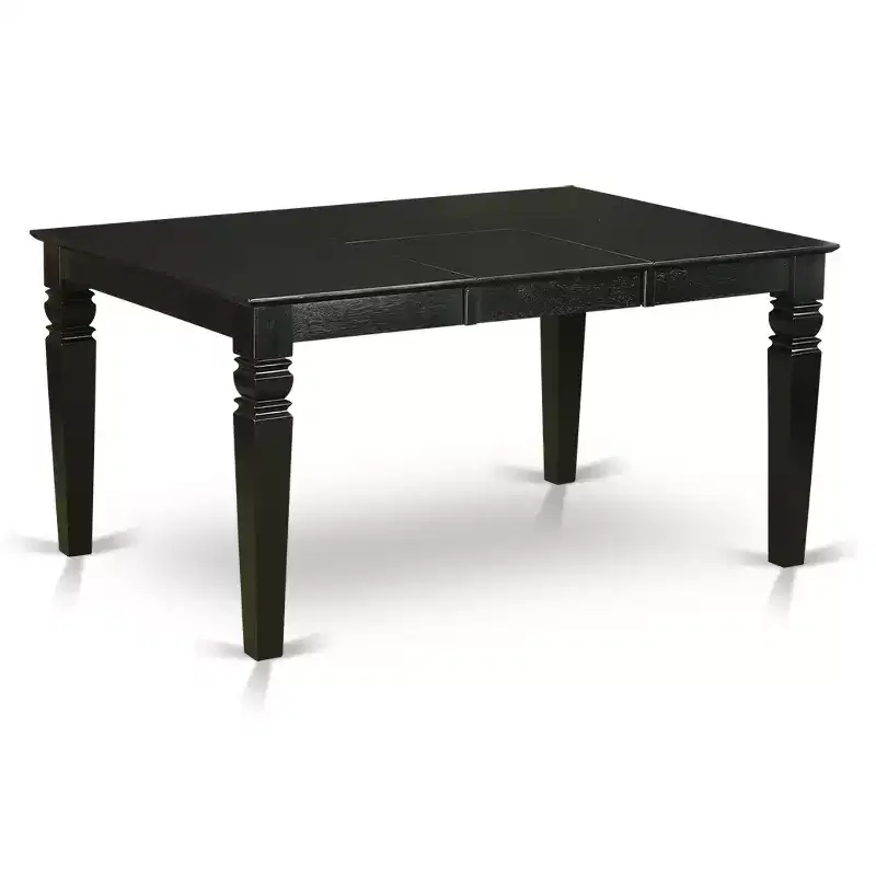 HomeStock WEVA7 Black 7 Piece Rectangle Dining Room Table Set with 6 Chairs