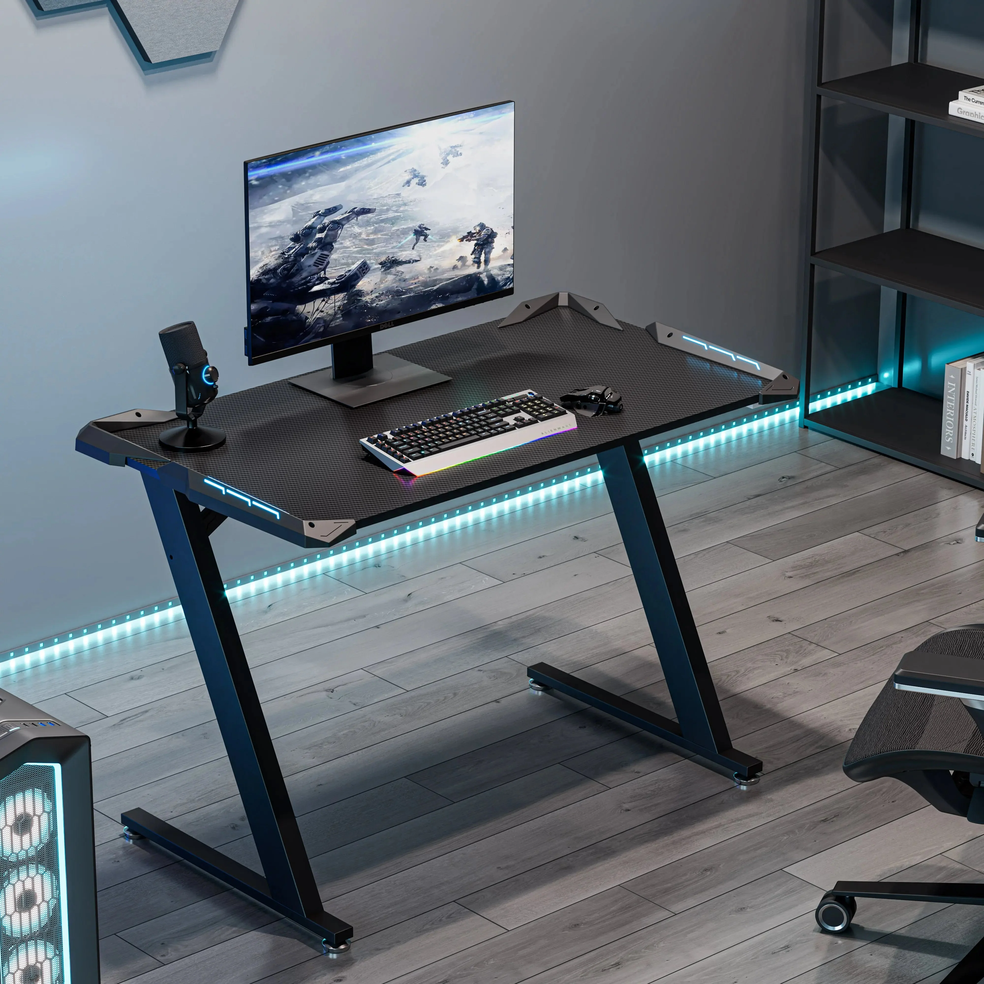 Gaming Desk with Z-shaped Legs (44x24)