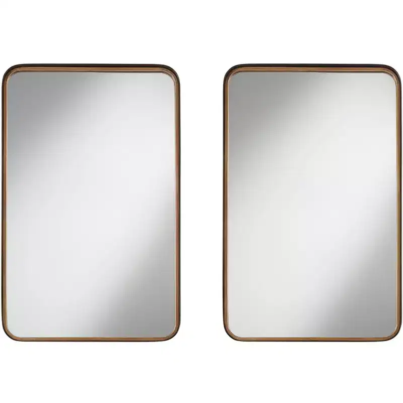 Uttermost Andi Gold and Black 24 x 38 Rectangular Wall Mirrors Set of 2