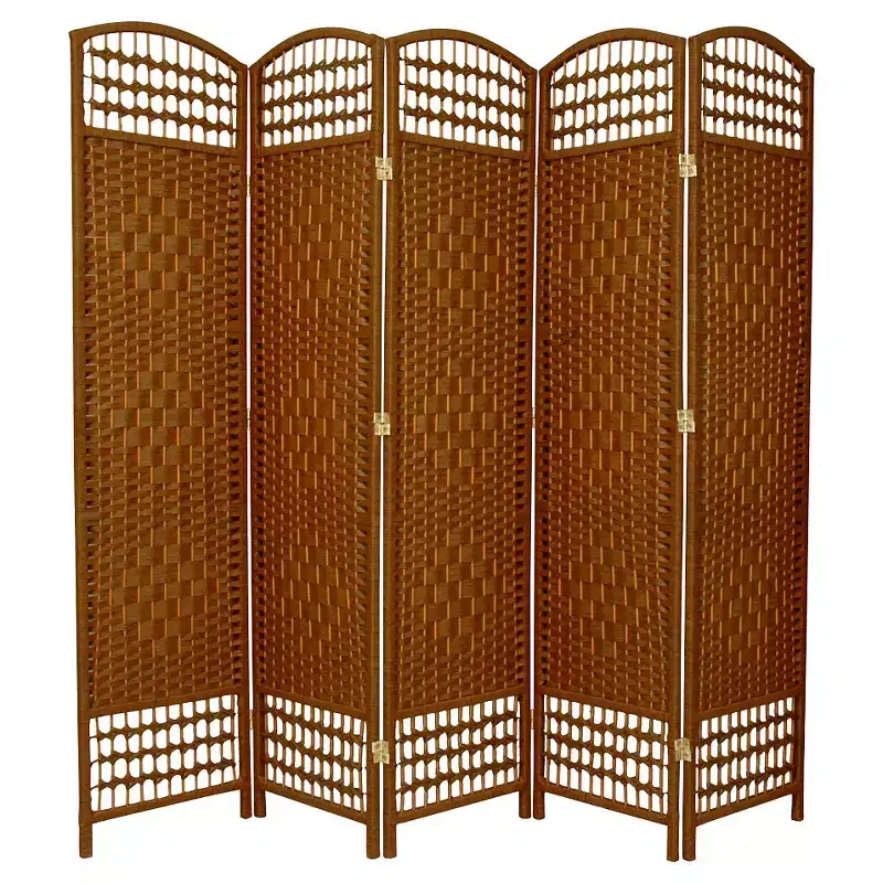 5 1/2 ft. Tall Fiber Weave Room Divider - (5 Panel)