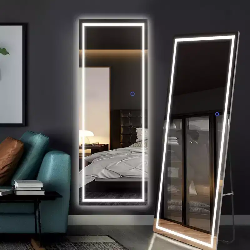 PexFix 63 in. W x 16 in. H Rectangular Vanity Mirror with Lights Wall Mirror in Silver
