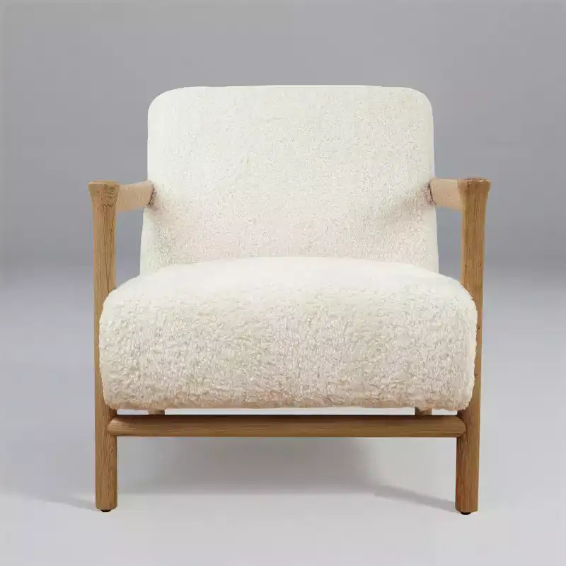 Art Leon Wood and Fabric Accent Chair