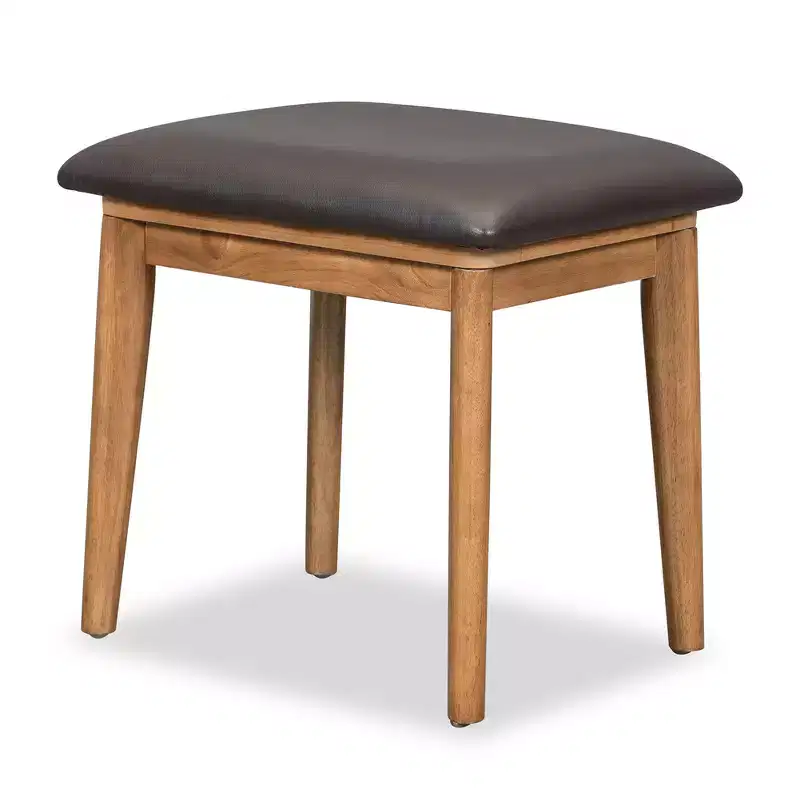 Vanity with Cushioned Stool, Wood Vanity Desk with Flip-Top Mirror & 3 Large Drawers