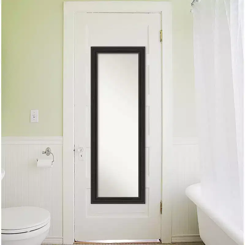 18" x 52" Non-Beveled Shipwreck Black Narrow Full Length on The Door Mirror
