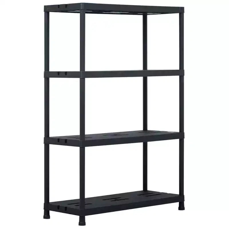 vidaXL Storage Shelf Rack Black 485 lb 35.4x15.7x54.3 Plastic