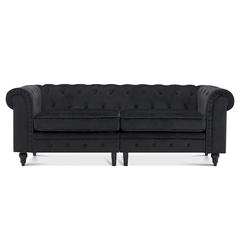 Ivinta Small Office Sofa, Velvet Tufting Chesterfield Sofa, Mid Century Vintage Couch