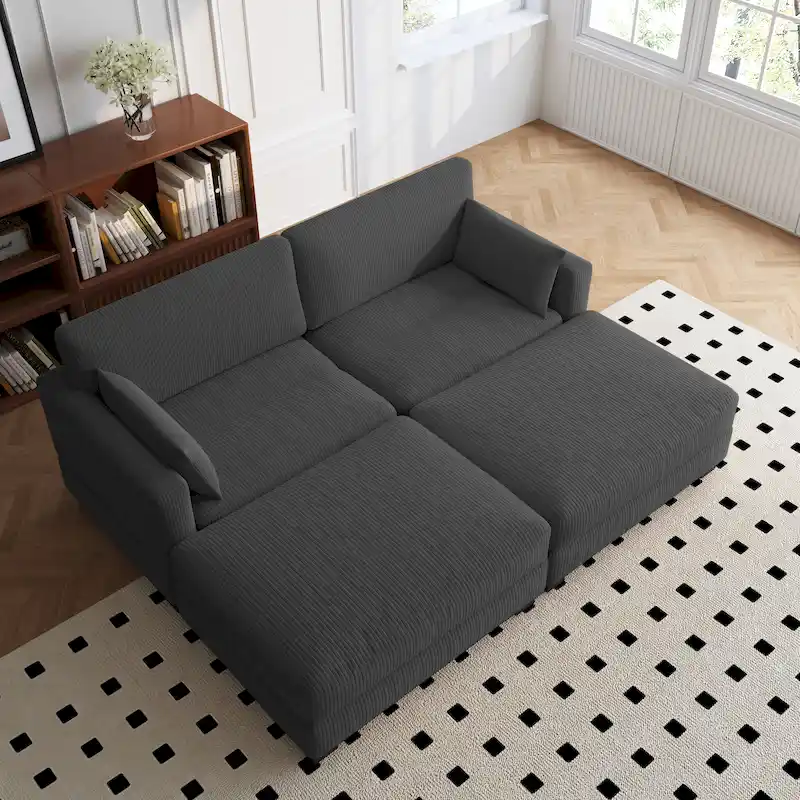 88 Convertible Larger Couch Modular Sectional Sofa Set