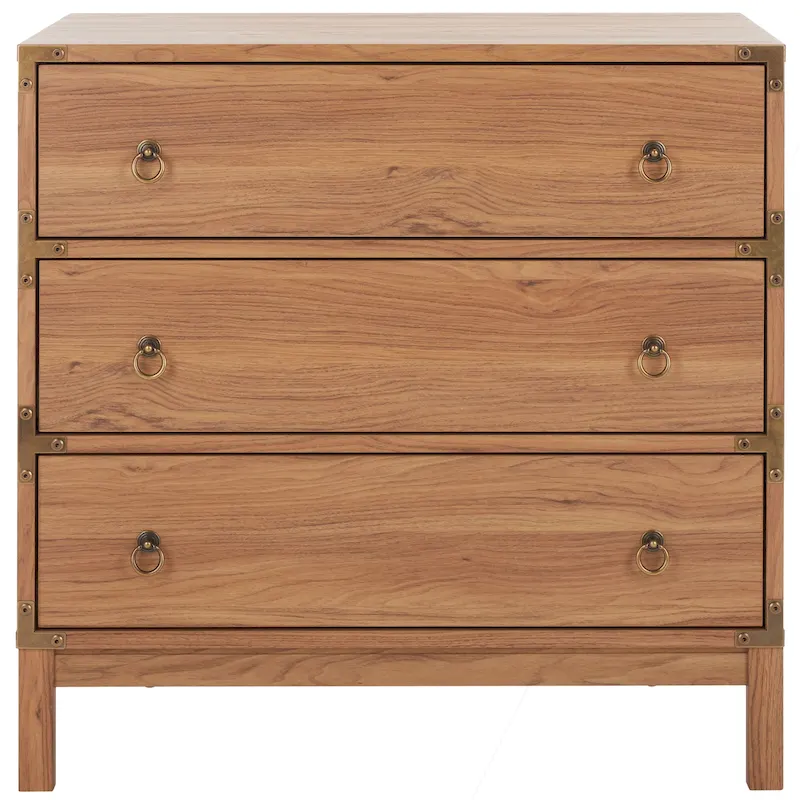 3-Drawer Chest with Gold Hardware