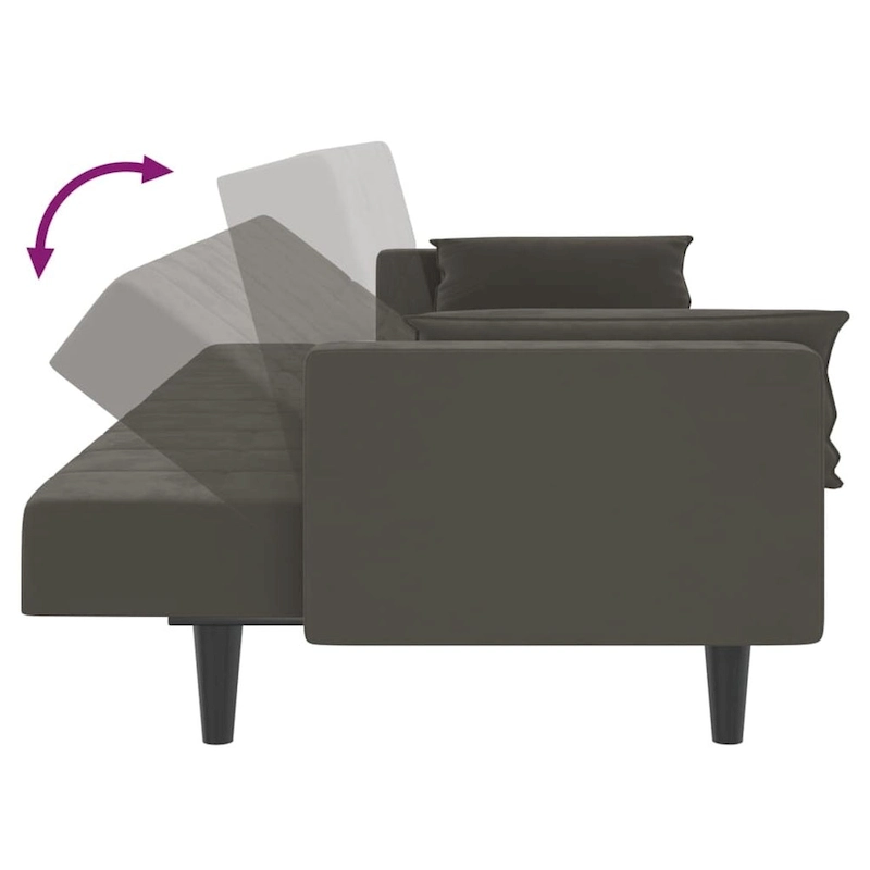 vidaXL 2-Seater Sofa Bed Upholstered Convertible Sleeper Sofa Couch Velvet - 86.6 x 33.3 x 27.2