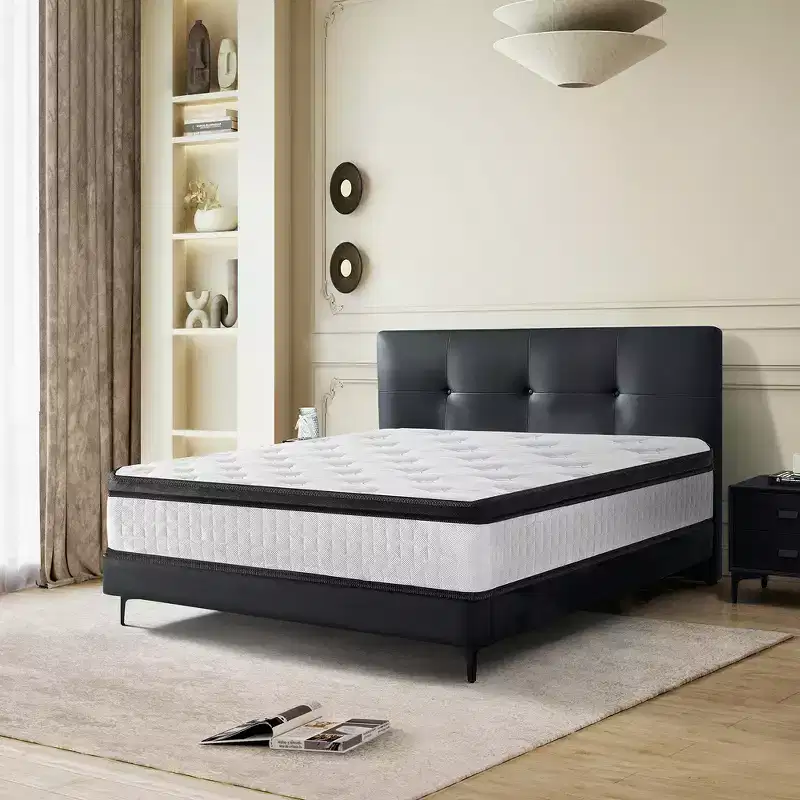 Whisen 12 Full Size Hybrid Mattress with 7-Zoned Memory Foam, Individual Pocket Spring, Knitted Cover