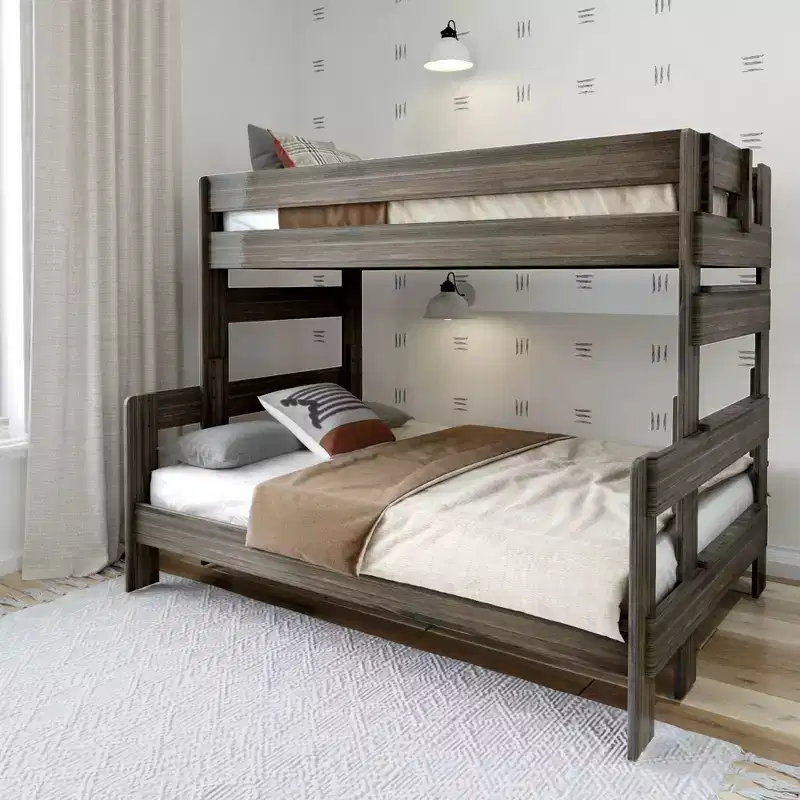 Twin over Full Bunk Bed – Solid Pine Wood, 78.5