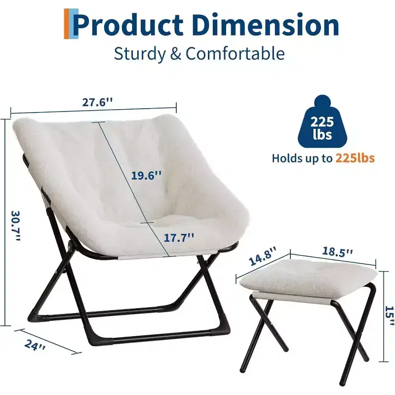 Lazy Sofa Chair with Plush Rabbit Fur Upholstery, Ultra-Comfortable and Cozy Lounge Chair for Living Room, Indoor Relaxing Seat with Soft, for Home