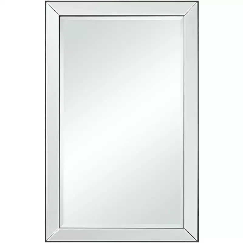 Uttermost Verne Matte Black Edging 24 x 38 Rectangular Wall Mirror
