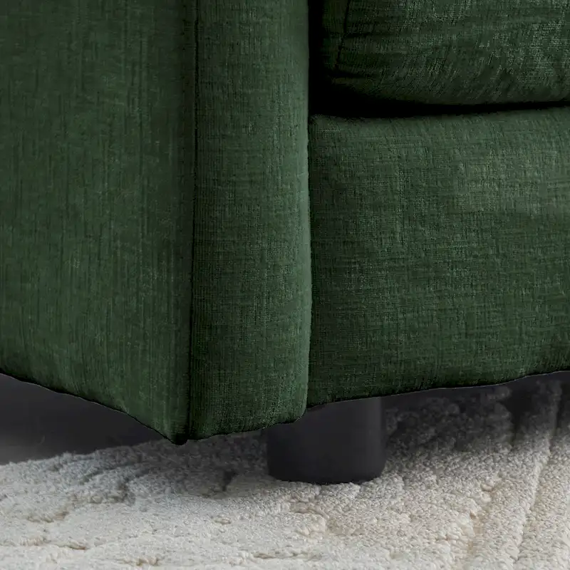 5-Piece Modular Chenille Upholstered L-Shaped Sectional Sofa with Ottoman