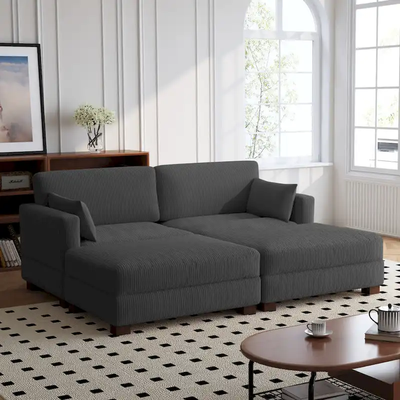 88 Convertible Larger Couch Modular Sectional Sofa Set