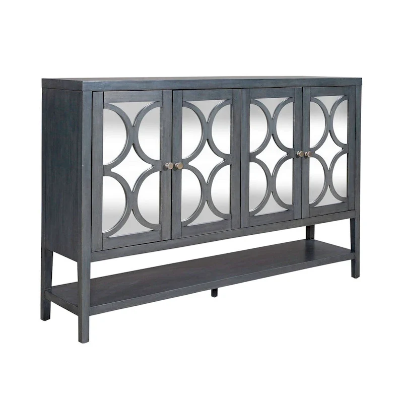 Blue Dusk Four Door Accent Cabinet – Stylish Living Room Storage