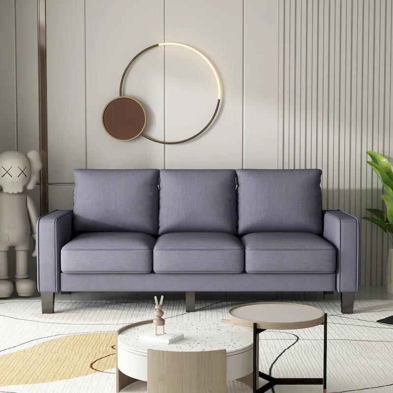 Modern Living Room Furniture Sofa in Beige Fabric 2+3