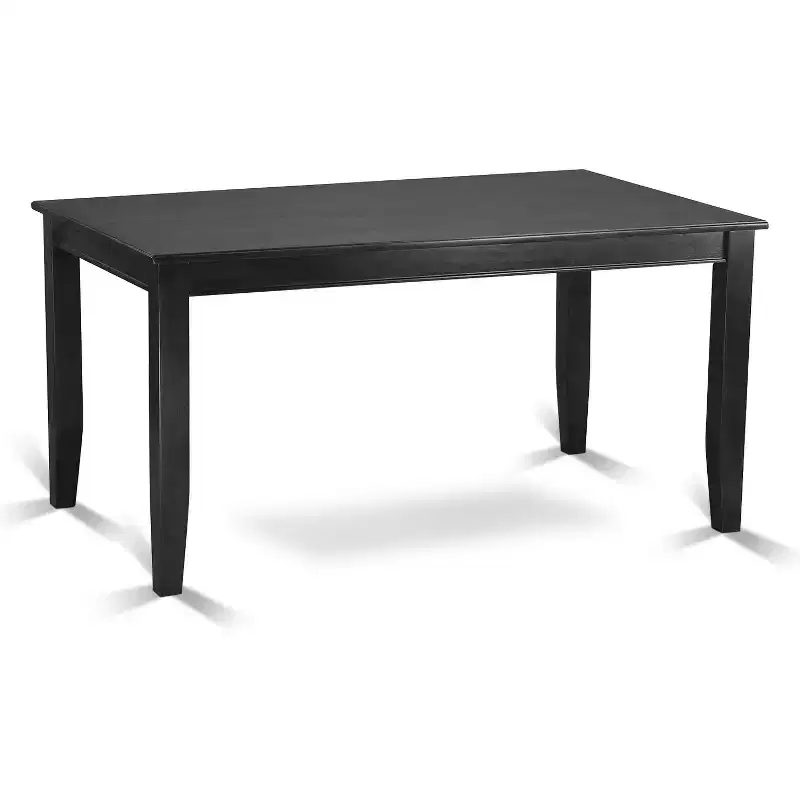 Modern 7-Piece Dinette Set - Kitchen Table & 6 Chairs - Rectangular Dining Room Set - Black Finish
