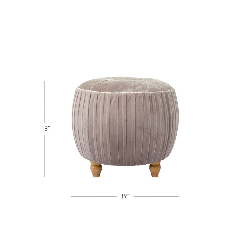 Helena Velvet Round Ottoman