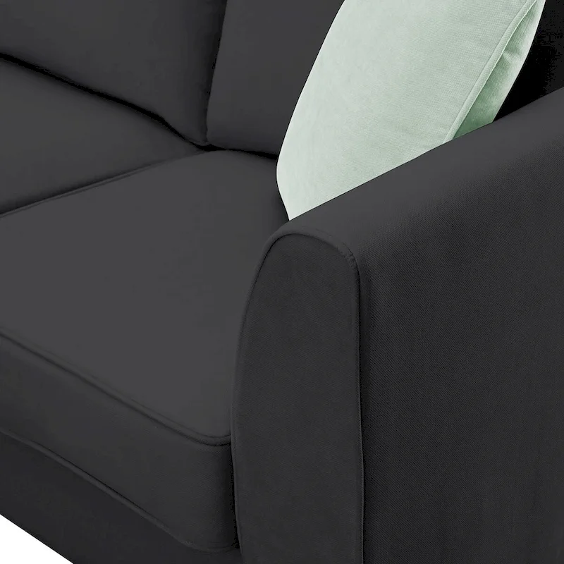 112-inch L-shaped 7-seat Modular Sectional Sofa with Ottoman and Three Pillows - 112W x 87D x 33H
