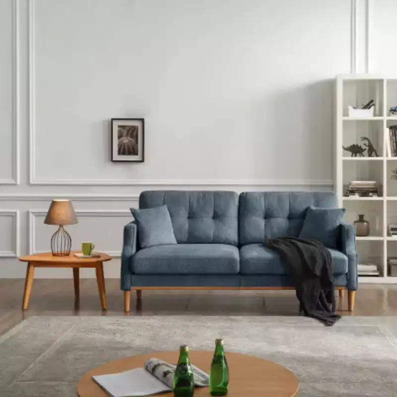 Light Grey 3-Seater Sofa with Waterproof Fabric & USB Charging Port, 70