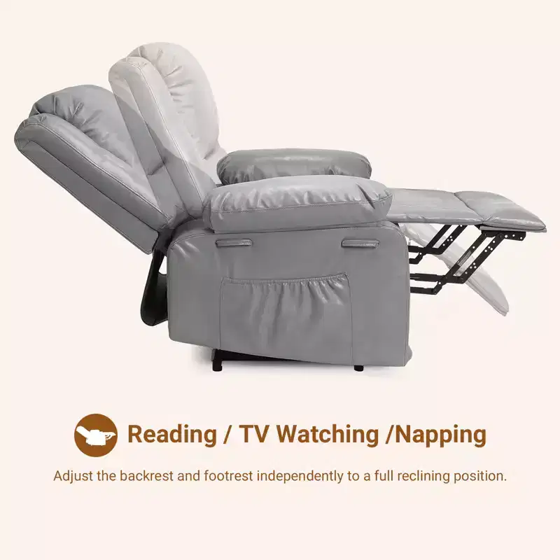 Power Lift Recliner - U Leather Single Sofa