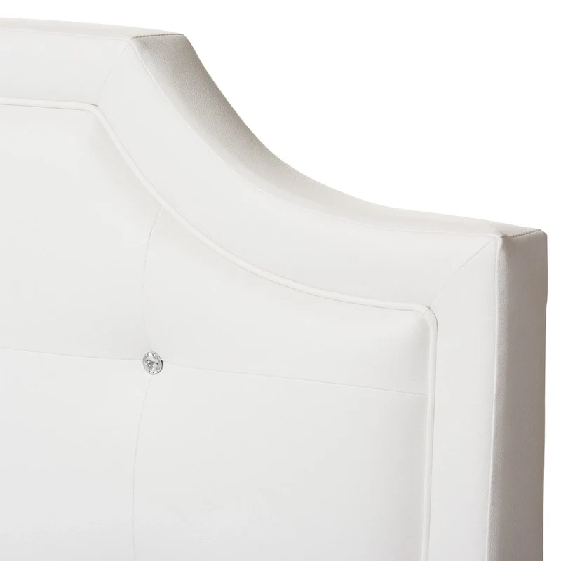 Copper Grove French River White Modern Bed with Upholstered Headboard