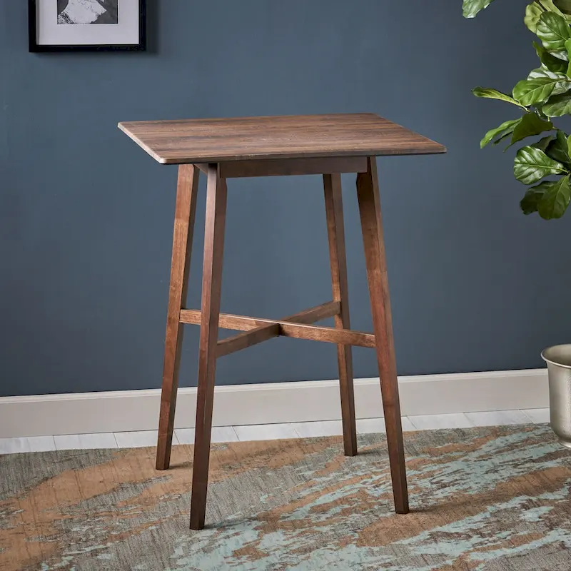 Modern Bar Height 42 Dining Table, Rubberwood Legs and Laminate Table Top